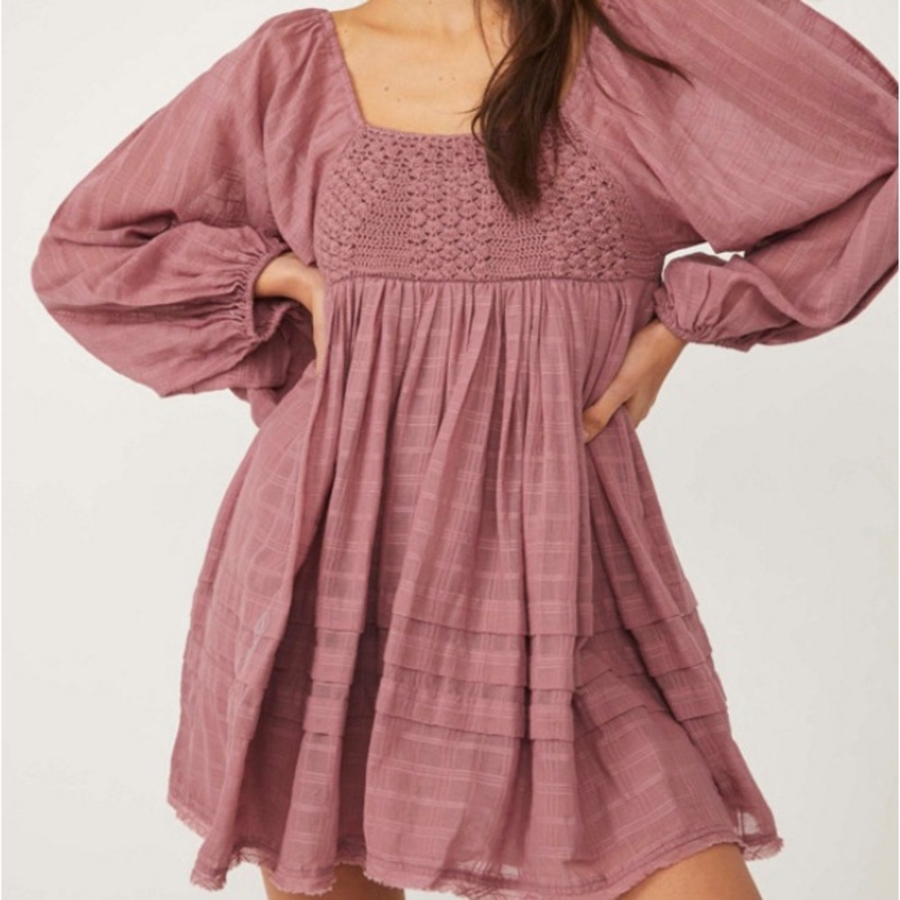 Free People Ari Mini Dress in Dusty Pink - Picture 1 of 11